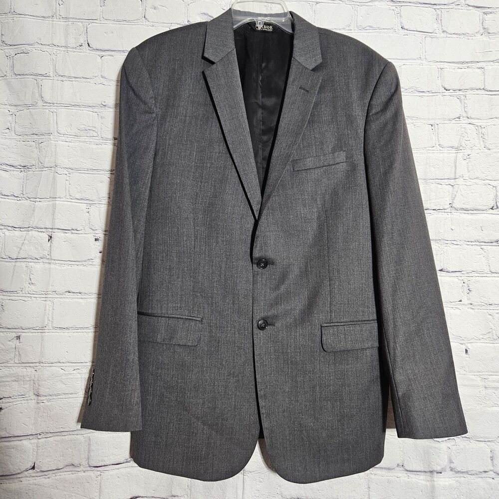 Jos. A. Bank Traveler's Collection 100% Wool Suit Jacket Grey Blazer Size 44L
